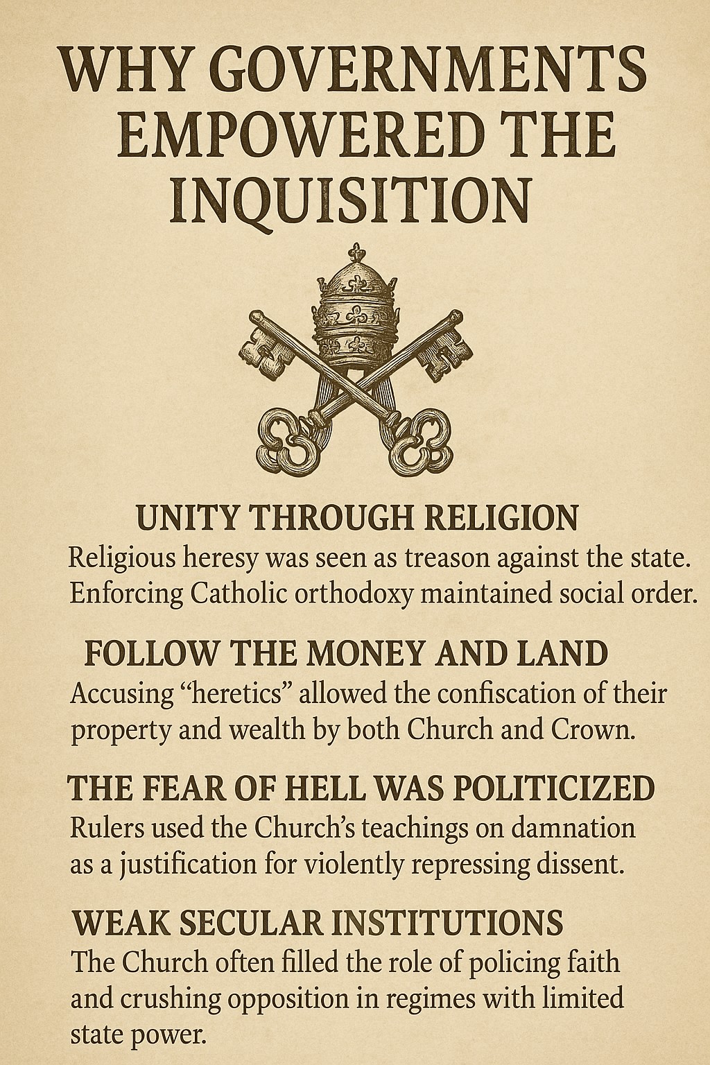 reasons for inquisition of catholics