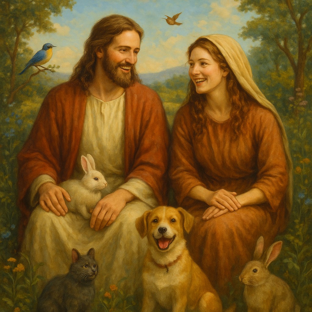 jesus and mary happy