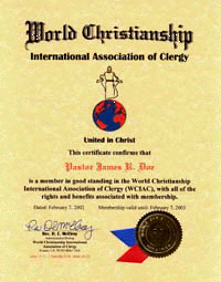 association of clergy certificate