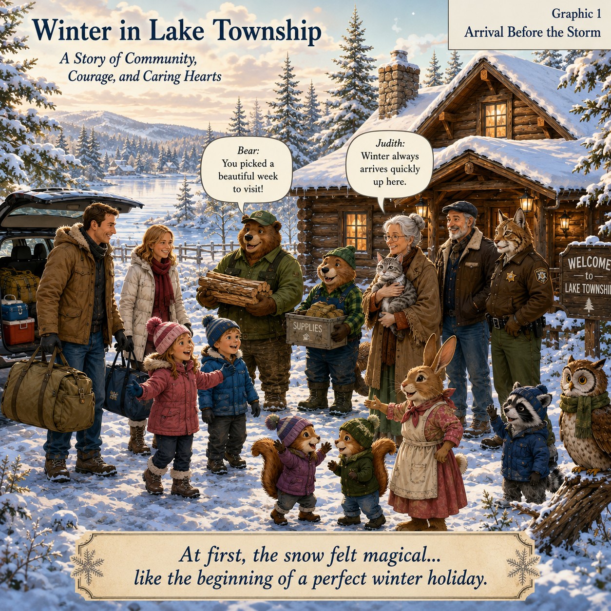 snow at lake townsip