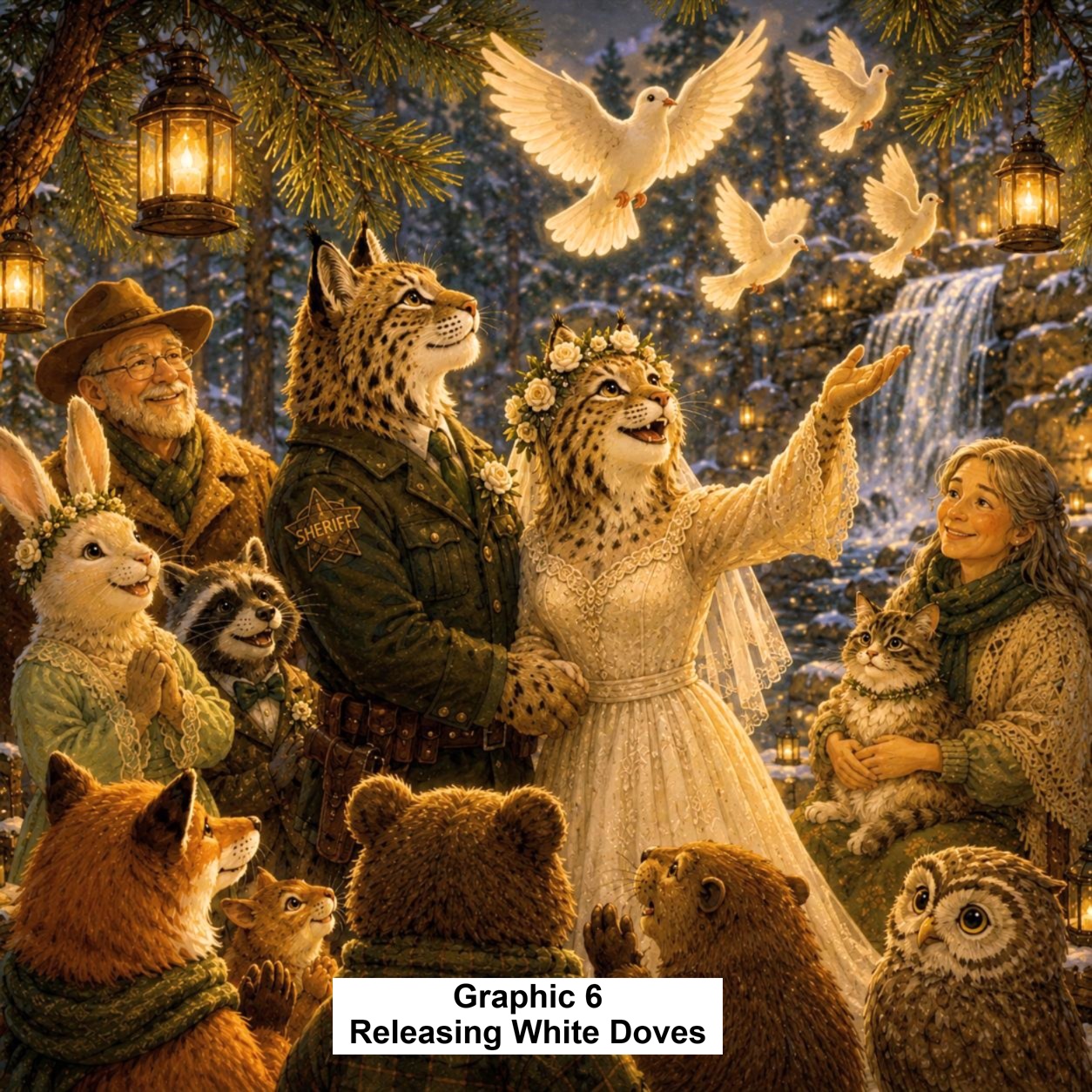 the releasing of white doves